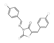 4-Thiazolidinone,5-[(4-chlorophenyl)methylene]-3-[[(4-chlorophenyl)methylene]amino]-2-thioxo- Structure