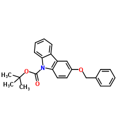 2-Methyl-2-propanyl 3-(benzyloxy)-9H-carbazole-9-carboxylate Structure