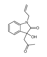 1-allyl-3-hydroxy-3-(2'-oxopropyl)indolin-2-one Structure