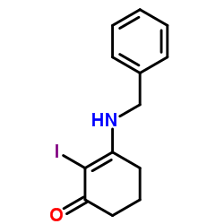 3-(Benzylamino)-2-iodo-2-cyclohexen-1-one Structure