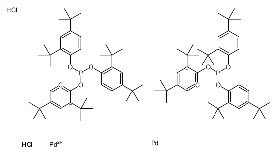 2-[双(2,4-二-叔丁基-苯氧基)膦氧]-3,5-二(叔丁基)苯基-氯化钯(II)二聚体结构式