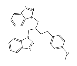 N,N-bis(1H-1,2,3-benzotriazol-1-ylmethyl)-N-(4-methoxyphenethyl)amine结构式