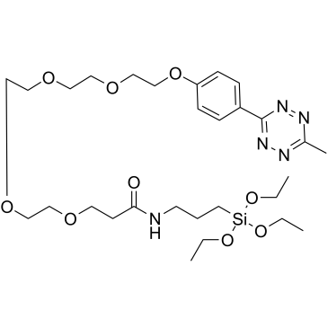 1-(4-(6-Methyl-1,2,4,5-tetrazin-3-yl)phenoxy)-N-(3-(triethoxysilyl)propyl)-3,6,9,12-tetraoxapentadecan-15-amide structure