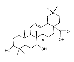 3β,7α-Dihydroxyolean-12-en-28-oic acid结构式