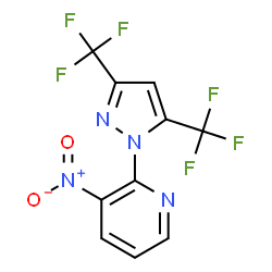 2-[3,5-BIS(TRIFLUOROMETHYL)-1H-PYRAZOL-1-YL]-3-NITROPYRIDINE结构式