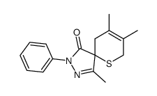 spiro[(3-methyl-1-phenylpyrazol-5-one)-4,6'-(3',4'-dimethyl-6'H-2',5'-dihydrothiane)] Structure