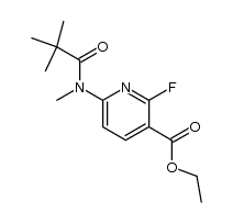 ethyl 2-fluoro-6-(N-methyl-N-pivaloylamino)pyridine-3-carboxylate结构式