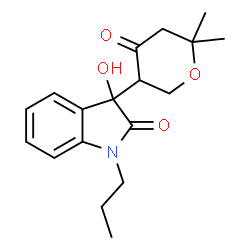 3-(6,6-Dimethyl-4-oxotetrahydro-2H-pyran-3-yl)-3-hydroxy-1-propyl-1,3-dihydro-2H-indol-2-one结构式