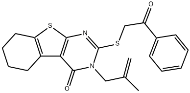 3-(2-methyl-2-propenyl)-2-[(2-oxo-2-phenylethyl)sulfanyl]-5,6,7,8-tetrahydro[1]benzothieno[2,3-d]pyrimidin-4(3H)-one结构式