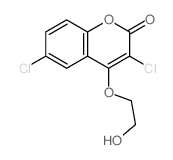 2H-1-Benzopyran-2-one,3,6-dichloro-4-(2-hydroxyethoxy)- structure