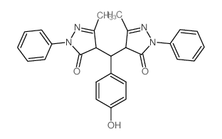 3H-Pyrazol-3-one, 4,4'-[(4-hydroxyphenyl)methylene]bis[2,4-dihydro-5-methyl-2-phenyl- (en) Structure