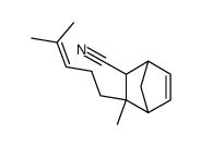 3-Methyl-3-(4-methyl-pent-3-enyl)-bicyclo[2.2.1]hept-5-ene-2-carbonitrile结构式