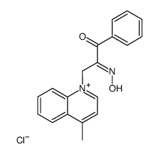 1-{2-[(E)-Hydroxyimino]-3-oxo-3-phenyl-propyl}-4-methyl-quinolinium; chloride Structure