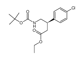 (R)-ethyl 4-[(tert-butoxycarbonyl)amino]-3-(4-chlorophenyl)butanoate结构式