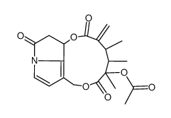 12-Acetoxy-3,8-didehydro-14β-methyl-21-norsenecionan-5,11,16-trione structure