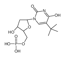 [(2R,3S,5R)-5-(5-tert-butyl-2,4-dioxopyrimidin-1-yl)-3-hydroxyoxolan-2-yl]methyl dihydrogen phosphate结构式