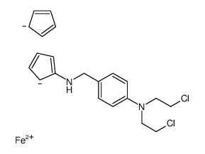 N,N-bis(2-chloroethyl)-4-[(cyclopenta-2,4-dien-1-ylamino)methyl]aniline,cyclopenta-1,3-diene,iron(2+)结构式