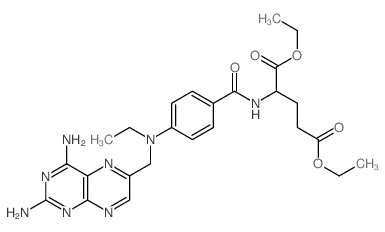 L-Glutamic acid,N-[4-[[(2,4-diamino-6-pteridinyl)methyl]ethylamino]benzoyl]-, diethyl ester(9CI)结构式