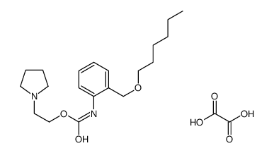 2-hydroxy-2-oxoacetate,2-pyrrolidin-1-ium-1-ylethyl N-[2-(hexoxymethyl)phenyl]carbamate Structure