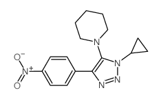 1-[3-cyclopropyl-5-(4-nitrophenyl)triazol-4-yl]piperidine结构式