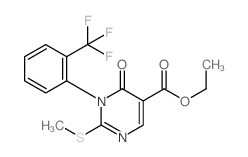 ethyl 2-methylsulfanyl-6-oxo-1-[2-(trifluoromethyl)phenyl]pyrimidine-5-carboxylate结构式