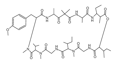 (3S)-Cyclo[L-Hmp-Gly-N-methyl-L-Ile-Gly-N-methyl-L-Val-N,O-dimethyl-L-Tyr-[(4S)-2,2,4-trimethyl-3-oxo-γAbu-]L-Ala-[(2S,3R)-3-ethyl-2-methyl βAla-]] Structure