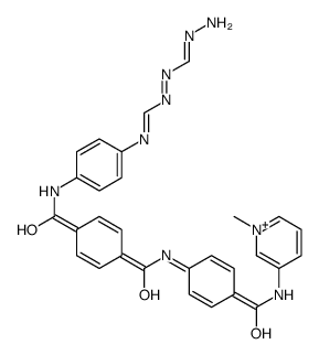 4-N-[4-[(2-methanehydrazonoylhydrazinyl)methylideneamino]phenyl]-1-N-[4-[(1-methylpyridin-1-ium-3-yl)carbamoyl]phenyl]benzene-1,4-dicarboxamide Structure