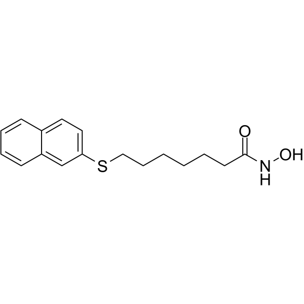 N-羟基-7-(2-萘硫基)-庚酰胺结构式