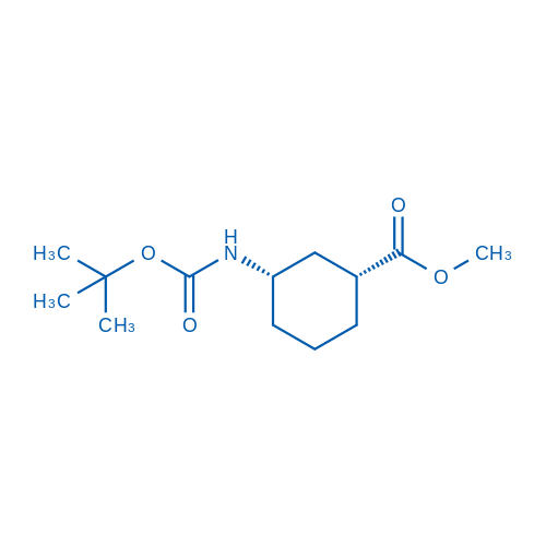 cis-Methyl 3-((tert-butoxycarbonyl)amino)cyclohexanecarboxylate Structure