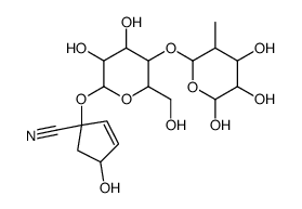 1-[3,4-dihydroxy-6-(hydroxymethyl)-5-(4,5,6-trihydroxy-3-methyloxan-2-yl)oxyoxan-2-yl]oxy-4-hydroxycyclopent-2-ene-1-carbonitrile Structure