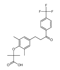 2-[2,6-dimethyl-4-[3-[4-(trifluoromethyl)phenyl]-3-oxo-propyl]phenoxyl]-2-methylpropanoic acid结构式