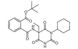 N-(1-cyclohexyl-5-ethyl-hexahydro-2,4,6-trioxo-5-pyrimidinyl)phthalamic acid tert-butyl ester结构式