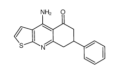 4-amino-7,8-dihydro-7-phenylthieno[2,3-b]quinolin-5(6H)-one结构式