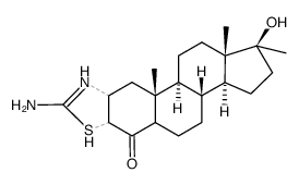 2'-amino-17β-hydroxy-17α-methyl-(2ξ,3ξ,5ξ)-2,3-dihydro-androstano[2,3-d]thiazol-4-one Structure