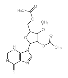 9H-Purine-6-thiol,9-(3-O-methyl-b-D-ribofuranosyl)-,2',5'-diacetate (8CI) structure