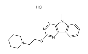 3-(2-Piperidinoethylthio)-9-methyl-1,2,4-triazino<6,5-b>indole hydrochloride结构式