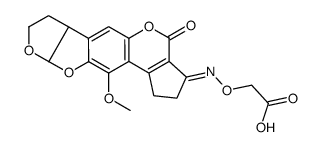 Acetic acid,(((1,4,6b,7,8,9a-hexahydro-11-methoxy-4-oxocyclopenta(c)furo(3',2':4,5)furo(2,3-g)(1)benzopyran-3(2H)-ylidene)amino)oxy)-,(6bS-cis)结构式