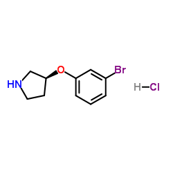 (3S)-3-(3-Bromophenoxy)pyrrolidine hydrochloride (1:1) Structure