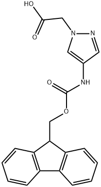 2-[4-({[(9H-芴-9-基)甲氧基]羰基}氨基)-1H-吡唑-1-基]乙酸结构式