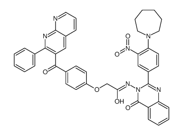 N-[2-[4-(azepan-1-yl)-3-nitrophenyl]-4-oxoquinazolin-3-yl]-2-[4-(2-phenyl-1,8-naphthyridine-3-carbonyl)phenoxy]acetamide Structure