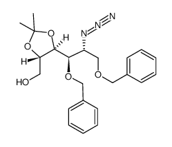 (2S,3S,4R,5R)-5-azido-2,3-isopropylidenedioxy-4,6-bis(benzyloxy)-hexan-1-ol结构式