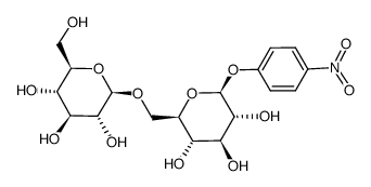 p-nitrophenyl 6-O-β-D-glucopyranosyl-β-D-glucopyranoside结构式