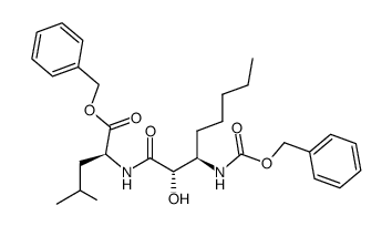 (2S,3R)-3-benzyloxycarbonylamino-2-hydroxyoctanoyl-L-leucine benzyl ester结构式