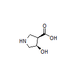 (3R,4R)-4-Hydroxypyrrolidine-3-carboxylic Acid Structure