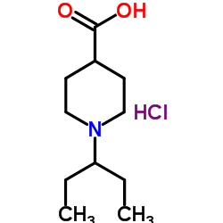 1-(3-Pentanyl)-4-piperidinecarboxylic acid hydrochloride (1:1)结构式