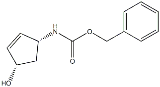 carbamic acid, [(1r,4s)-4-hydroxy-2-cyclopenten-1-yl]-, phenylmethyl ester, rel- (9ci) Structure