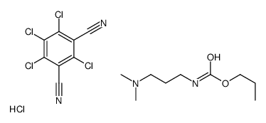 propyl N-[3-(dimethylamino)propyl]carbamate,2,4,5,6-tetrachlorobenzene-1,3-dicarbonitrile,hydrochloride Structure