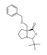 (3R,7aR)-7a-((benzyloxy)methyl)-3-(tert-butyl)tetrahydropyrrolo[1,2-c]oxazol-1(3H)-one结构式