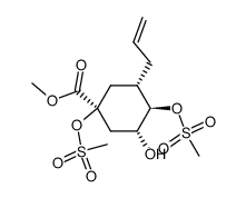 methyl (1S,3S,4R,5R)-3-allyl-5-hydroxy-1,4-bis[(methylsulfonyl)oxy]cyclohexanecarboxylate Structure