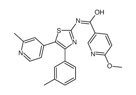 6-methoxy-N-[4-(3-methylphenyl)-5-(2-methylpyridin-4-yl)-1,3-thiazol-2-yl]pyridine-3-carboxamide Structure